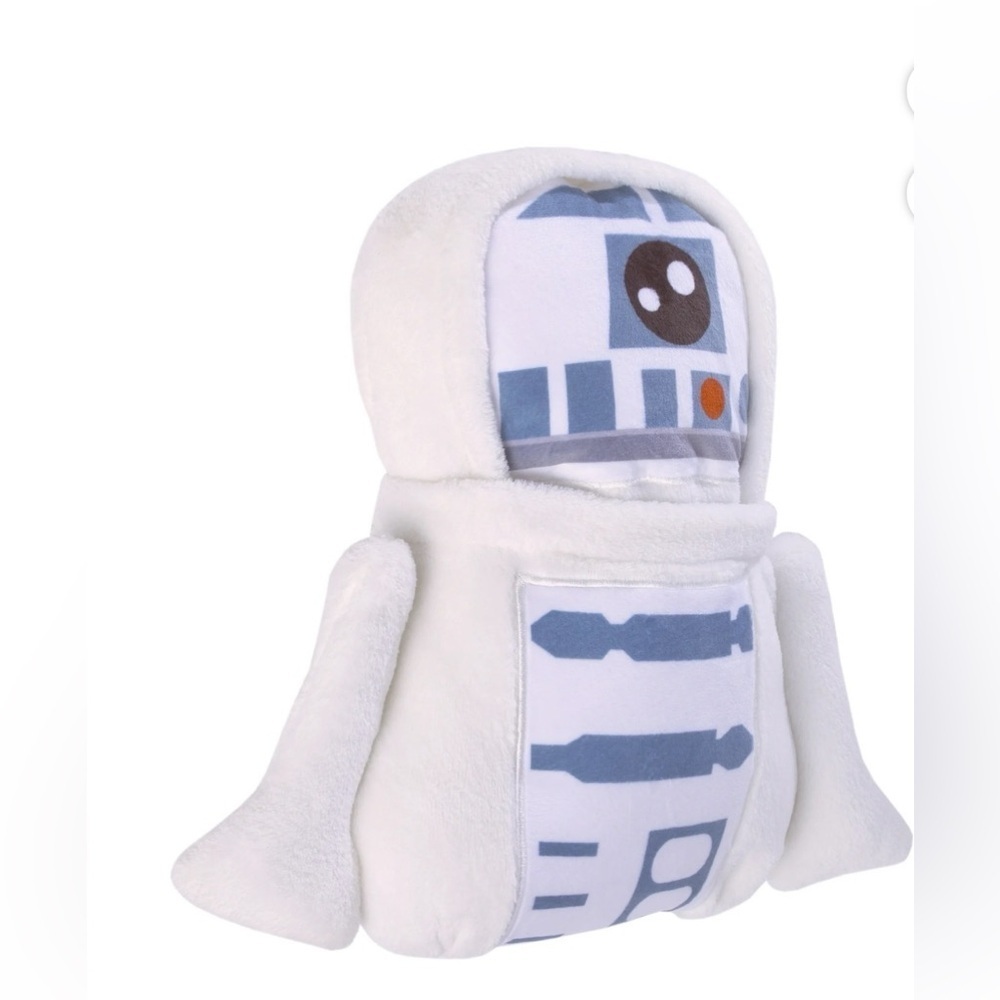 Star Wars White and Blue Droid Plush blanket - Picture 2 of 4